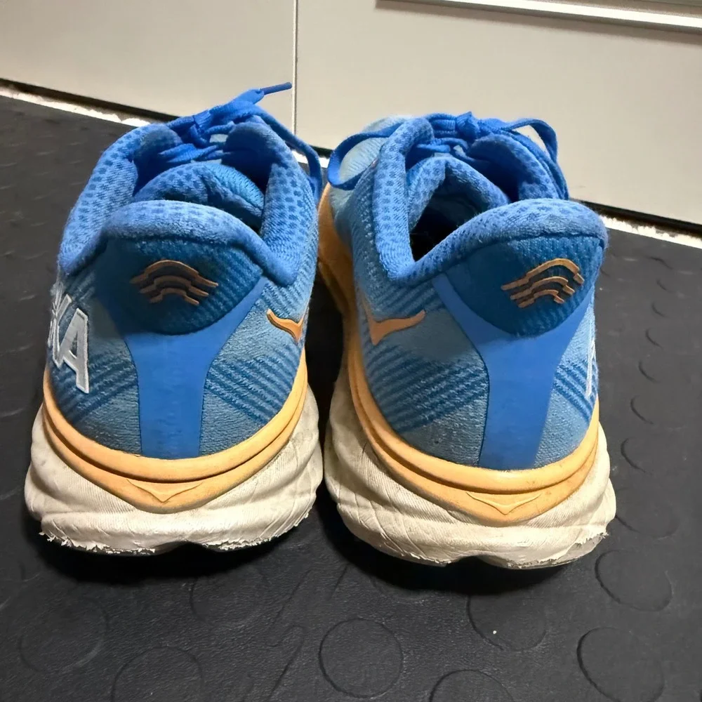 Hoka One One Clifton 9 Mens Running Shoes Blue Orange Size 10.5 D